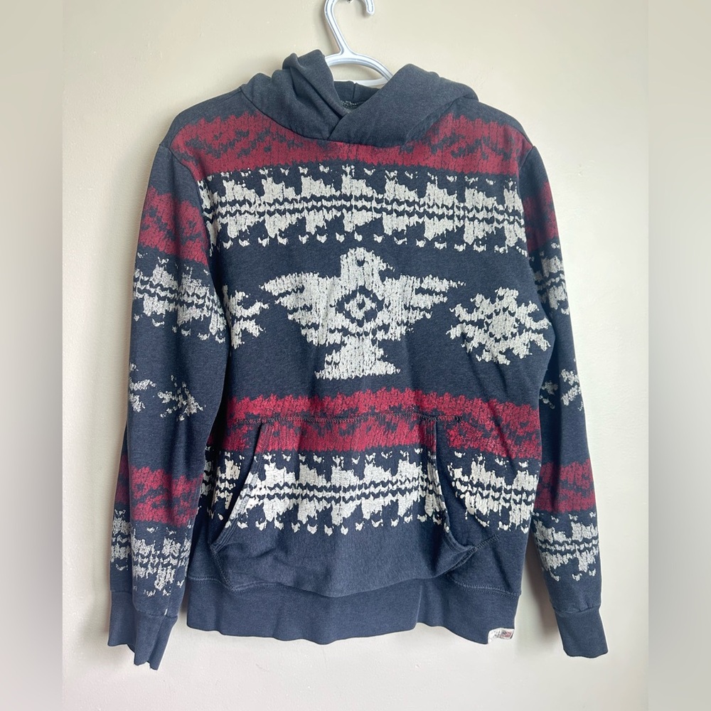 Ralph Lauren Navy and Burgundy Patterned Sweater